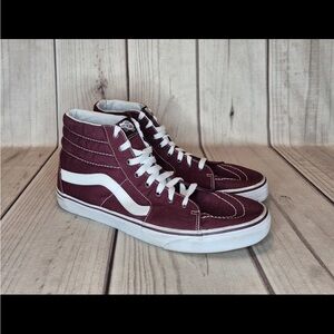 Vans Skate Hi Top Shoes Men's Size 13 Sneakers Burgundy Maroon Canvas 751505